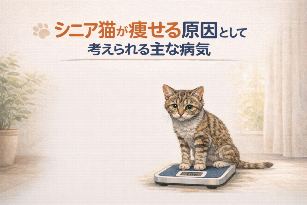 ニア猫が痩せる原因として考えられる主な病気を示すイメージ